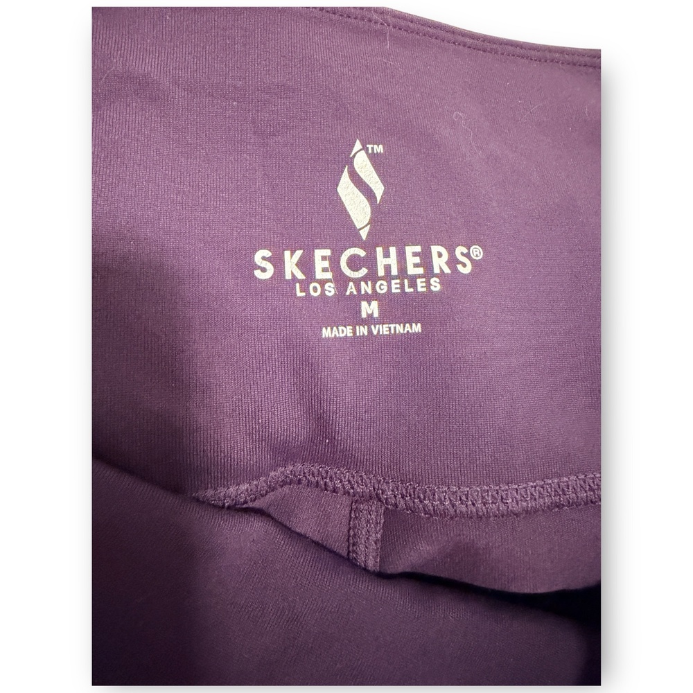 NWT Skechers GOFLEX GoWalk High Waist Pocket Capri Leggings M Dark Purple - Picture 2 of 3